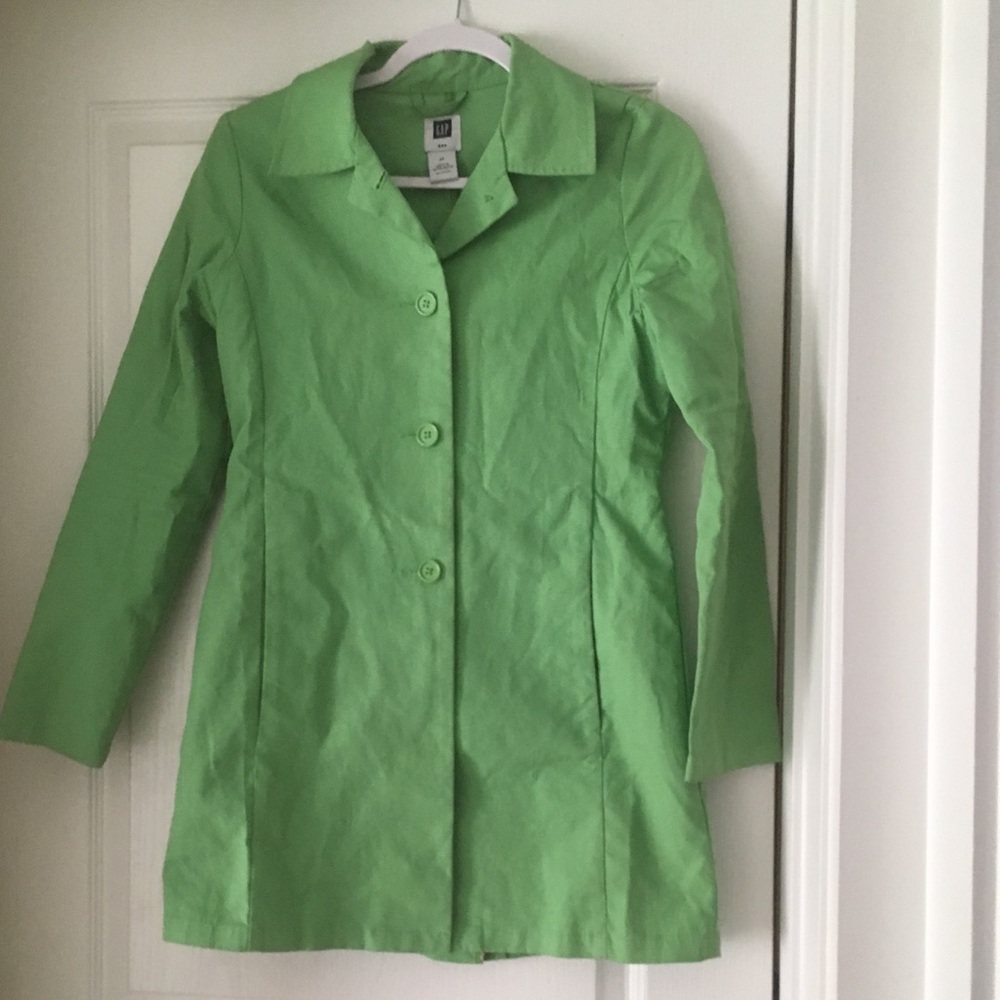 Light green trench coat xs gap